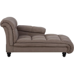 Beliani Lormont Chaise Longue Polyester 141 X 70 Cm - Bruin