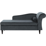 Beliani Luiro Chaise Longue Fluweel 70 X 160 Cm - Grijs