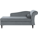 Beliani Luiro Chaise Longue Fluweel 70 X 160 Cm - Grijs