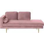 Beliani Miramas Chaise Longue Fluweel 79 X 171 Cm - Rosa