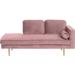 Beliani Miramas Chaise Longue Fluweel 79 X 171 Cm - Rosa