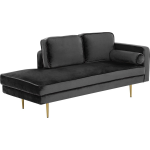 Beliani Miramas Chaise Longue Fluweel 79 X 171 Cm - Negro