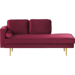 Beliani Miramas Chaise Longue Fluweel 79 X 171 Cm - Rood