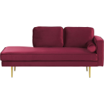 Beliani Miramas Chaise Longue Fluweel 79 X 171 Cm - Rood