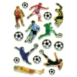 16x Voetbal Stickers Met 3d Effect Met Zacht Kunststof - Kinderstickers - Stickervellen - Knutselspullen