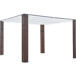 Vidaxl Prieel Met Dak 300x300x200 Cm Poly Rattan En Crème - Bruin