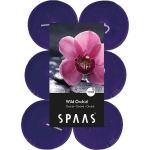 Spaas 12x Maxi Geurtheelichtjes Orchid Blossom 10 Branduren - Geurkaarsen Orchidee Bloemen Geur - Grote Waxinelichtjes - Paars