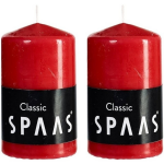 Spaas 2x Rode Cilinderkaarsen/stompkaarsen 6 X 10 Cm 25 Branduren - Geurloze Kaarsen - Woondecoraties - Rood
