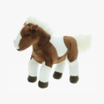 Pluche/witte Paarden Knuffel Met Witte Manen 26 Cm - Paarden Knuffels - Speelgoed Voor Kinderen - Bruin