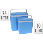 2x Koelboxen Kunststof 10/24 Liter - Koelboxen Set 2 Stuks - Blauw