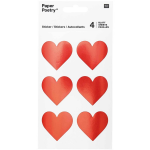24x Rode Hartjes Stickers - Valentijn Stickertjes Hartjes 24 Stuks - Scrapbooking - Hobby/knutsel Materiaal - Rood