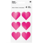 24x Fuchsia Hartjes Stickers - Valentijn Stickertjes Hartjes 24 Stuks - Scrapbooking - Hobby/knutsel Materiaal - Roze