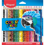 Maped Kleurpotloden Color'peps Animals, Kartonnen Etui Met 24 Stuks In Geassorteerde Kleuren