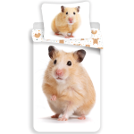 Dekbedovertrek Hamster - Eenpersoons - 140 x 200 cm - - Wit