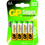 GP batterijen Super AA alkaline per 4 stuks