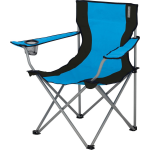 Eurotrail campingstoel Lausanne 53 x 43 cm staal licht - Blauw