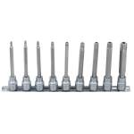 KS Tools 911.3980 9-delige Bit-dopsleutelset met boring - Lang - TB20-TB60 - 3/8"