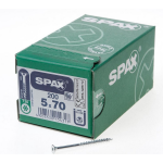 SPAX 191010500705 Universele schroef, Verzonken kop, 5 x 70, Deeldraad, T-STAR plus T20 - WIROX - 200 stuks