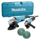 Makita DK0054X1 Haakse slijper combiset (GA9020R / 9558NB) + 2 diamantschijven in koffer - 2200W / 840W - 230 x 125mm