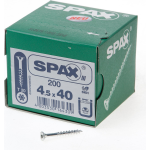SPAX 191010450403 Universele schroef, Verzonken kop, 4.5 x 40, Deeldraad, T-STAR plus T20 - WIROX - 200 stuks