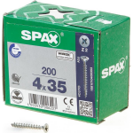 SPAX 1081010400353 Universele schroef, Verzonken kop, 4 x 35, Voldraad, Kruiskop Z2 - WIROX - 200 stuks