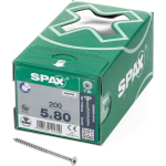 SPAX 191010500805 Universele schroef, Verzonken kop, 5 x 80, Deeldraad, T-STAR plus T20 - WIROX - 200 stuks