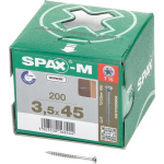 SPAX -M 441010350453 Schroef, Verzonken kop, 3.5 x 45, Deeldraad, T-STAR plus T15 - WIROX - 200 stuks