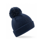 Beechfield Winter muts voor kinderen navy gebreid met pompom - jongens en meisjes mutsen