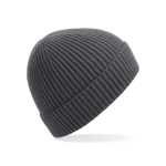 Beechfield Gebreide Ribbed Beanie wintermuts in het donker voor volwassenen - Damesmutsen / herenmutsen - 97% polyacryl en Elastaan - Grijs