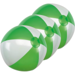 3x Opblaasbare strandballen/wit 28 cm speelgoed - Buitenspeelgoed strandballen - Opblaasballen - Waterspeelgoed - Groen