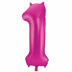 Cijfer 1 ballon 86 cm - Roze