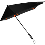 Impliva storm paraplu met oranje frame windproof 100 cm - Stormproof paraplu - Zwart