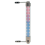 Buiten kozijnthermometer transparant van metaal 2.5 x 20 cm -buitenthemometers - Temperatuurmeters
