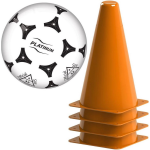 pionnen 17 cm set van 4 stuks metv plastic voetbal - voetbal training pionnen - Oranje