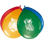 8x stuks Safari/jungle dieren themafeest ballonnen 27 cm - Kinderverjaardag feestartikelen
