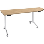 Simmob Tafel Idora 200x80 cm hoek rechts, witte voet