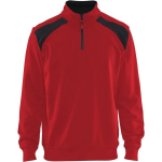 Blaklader Sweatshirt Bi-Colour met halve rits 3353 - rood/zwart