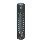 Binnen/buiten thermometer van metaal 6.5 x 30 cm -Binnen/buitenthemometers - Temperatuurmeters - Grijs