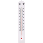 Buiten thermometer 39 cm - Kunststof tuinthermometers - Tuin artikelen - Wit