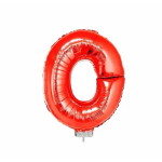 Rode opblaas letter ballon O op stokje 41 cm - Rood