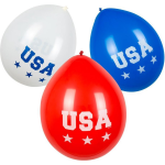 Feestbazaar 6x USA themafeest ballonnen 25 cm Amerika versiering - Feestversiering en decoraties - Wit