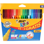 Bic Kids Viltstiften Visa, Ophangdoosje Met 15 + 3 Gratis