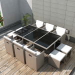 Vidaxl 11-delige Tuinset Met Kussens Poly Rattan - Beige