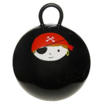 Skippybal Met Piraat 45 Cm Voor Jongens - Skippyballen Buitenspeelgoed Voor Kinderen - Zwart