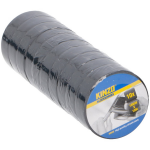 Kinzo 10 Rollen Isolatie Tape - 18 Mm X 10 Meter - Isolerende Tape - Zwart