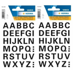 64x Letter Stickers 15 Mm - Stickervel Met Alfabet Letters 64 Stuks - Alfabet Plakstickers 15mm - Zwart