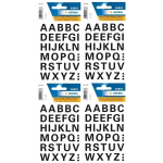 128x Letter Stickers 15 Mm - Stickervel Met Alfabet Letters 128 Stuks - Alfabet Plakstickers 15mm - Zwart