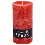 Spaas 1x Rode Rustieke Cilinderkaars/stompkaars 7 X 13 Cm 60 Branduren - Geurloze Kaarsen - Woondecoraties - Rood