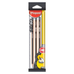 Maped Potlood Black'peps Hb, Blister Van 3 Stuks, Zonder Gum - Zwart