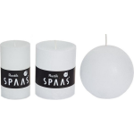 Spaas 3xte Rustieke Kaarsen Set 5 X 8 Cm / 7 X 8 Cm / 8 Cm - Geurloze Kaarsen - Woondecoraties - Wit